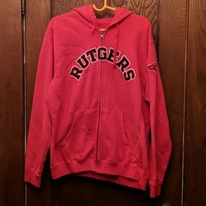 XL Rutgers Scarlet Knights Red Zipper Hoodie